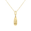 9ct Yellow Gold Diamond-Cut Sculpted Teardrop Adjustable Necklace