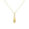 9ct Yellow Gold Diamond-Cut Sculpted Teardrop Adjustable Necklace