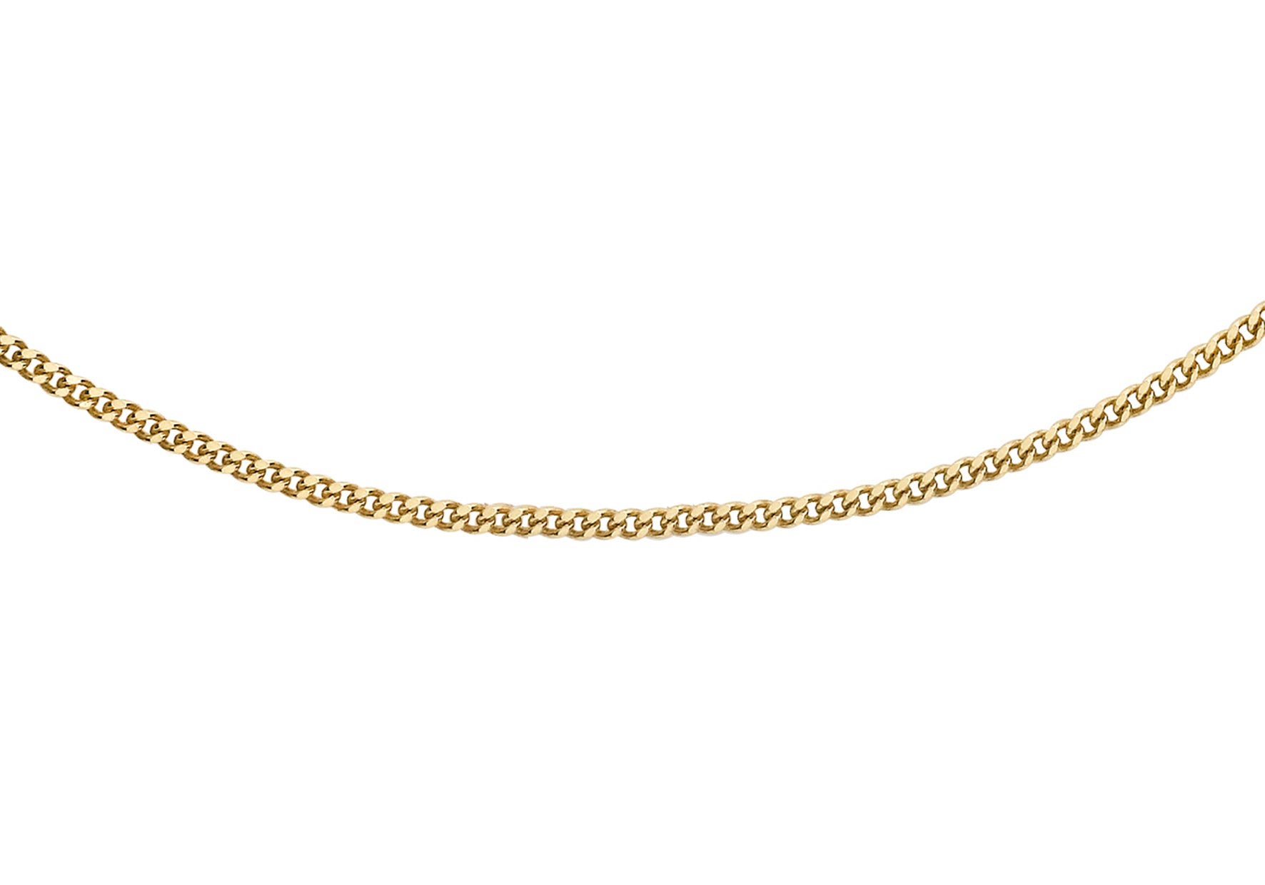 9ct Yellow Gold 25 Diamond Cut Ultra-Slim Adjustable Curb Chain