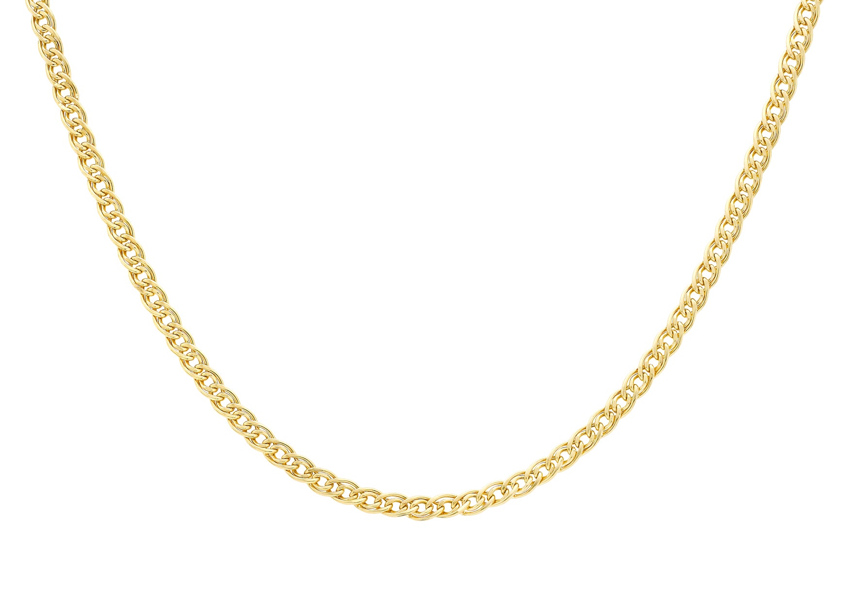 9ct Yellow Gold Double Curb Knot Chain