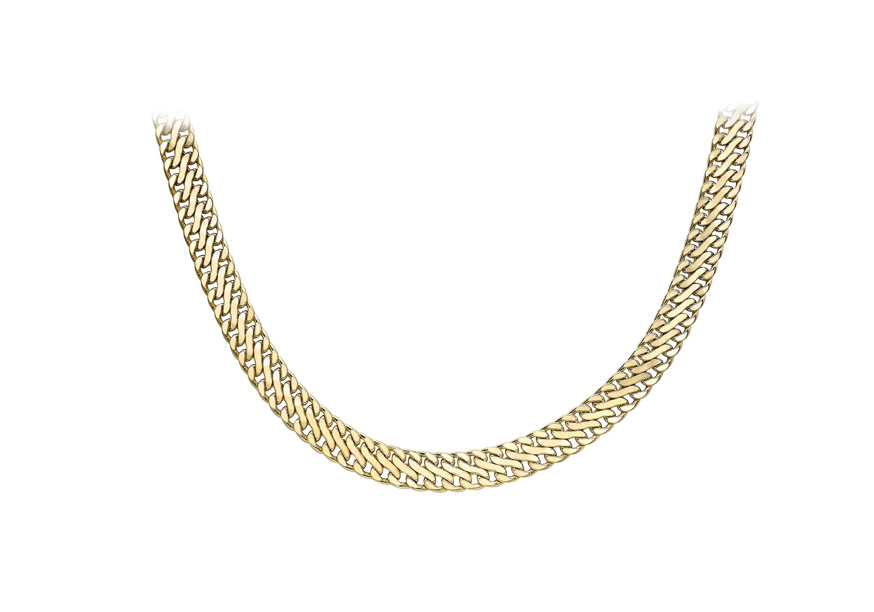 9ct Yellow Gold Double Curb Chain Necklace