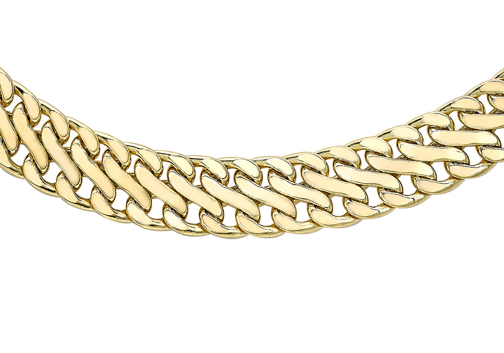 9ct Yellow Gold Double Curb Chain Necklace