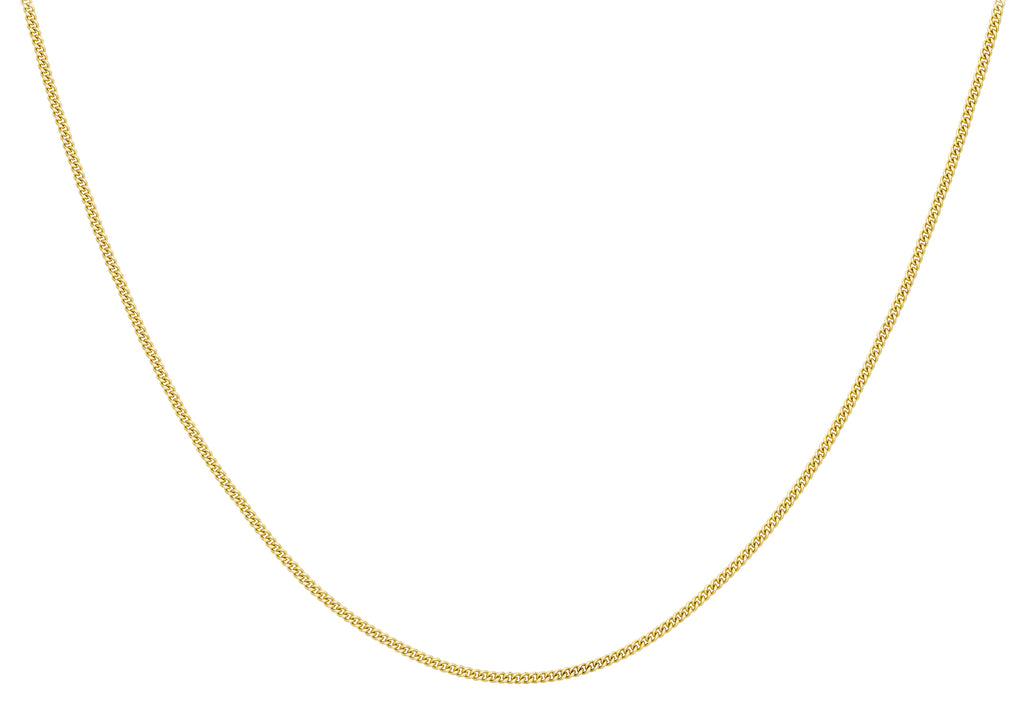 9ct Yellow Gold 40 Diamond Cut Curb Chain