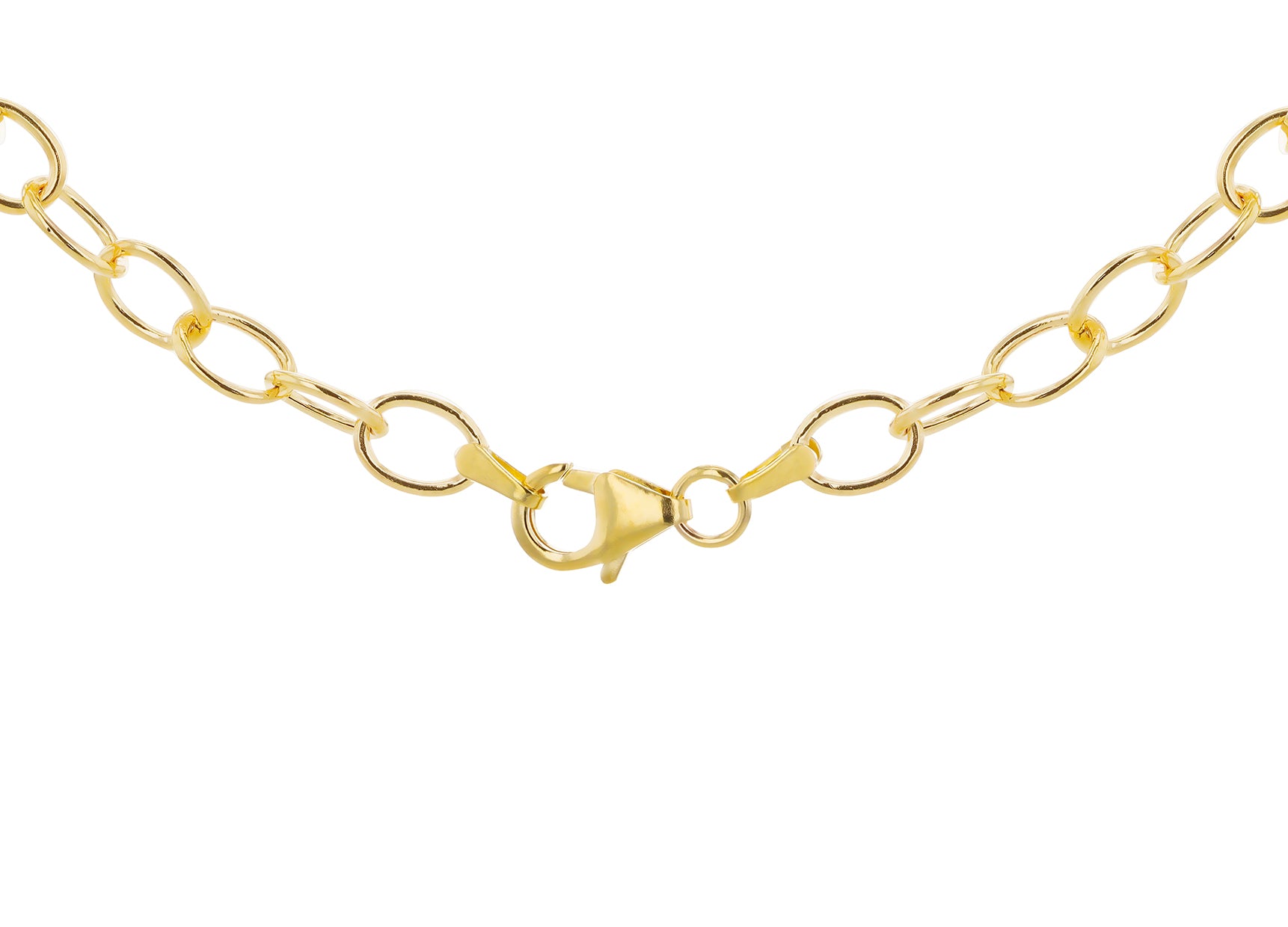 9ct Yellow Gold Oval Belcher Chain Necklace