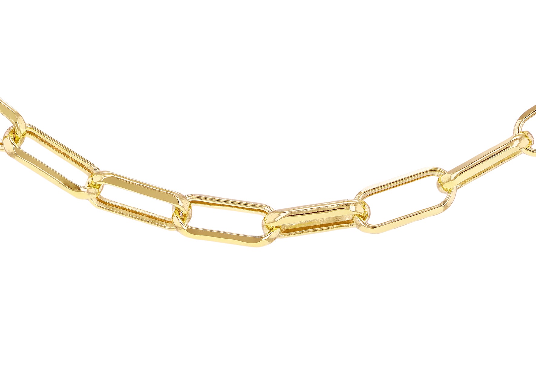 9ct Yellow Gold Faceted Paper Chain Necklace