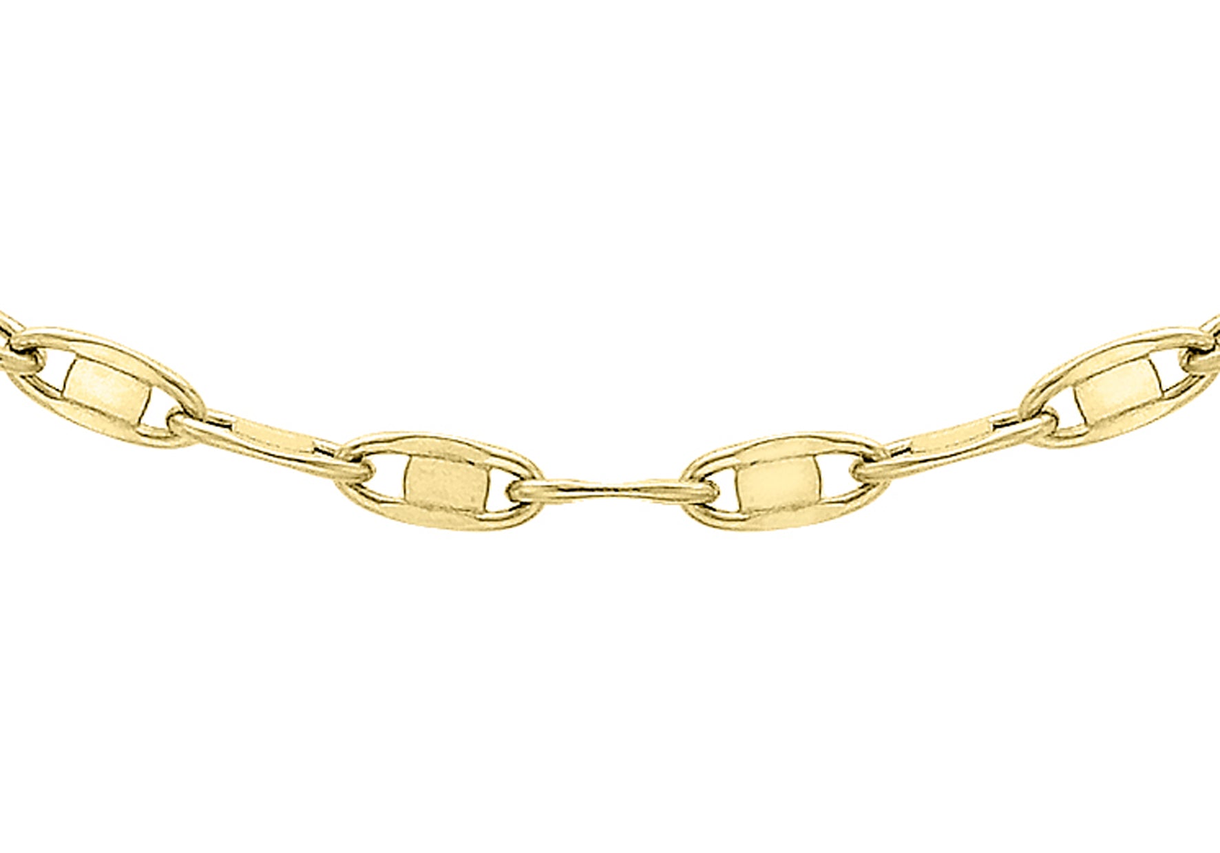 9ct Yellow Gold Flat Oval Link Chain