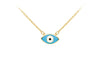 9ct Yellow Gold Evil Eye Pendant Necklace