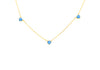 9ct Yellow Gold Turquoise Heart Petal Necklace