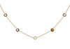 9ct Yellow Gold Rainbow Zirconia Necklace