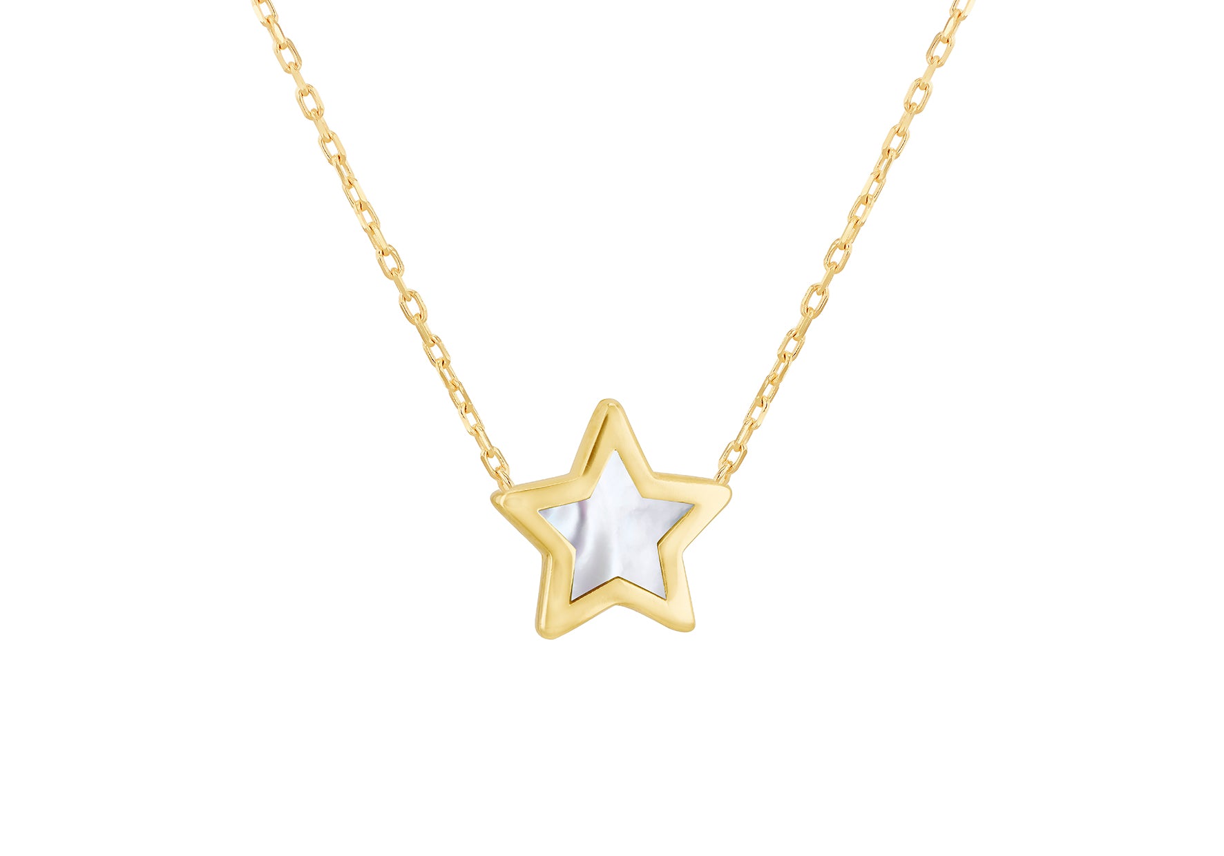 9ct Yellow Gold Mother Of Pearl Star Necklet