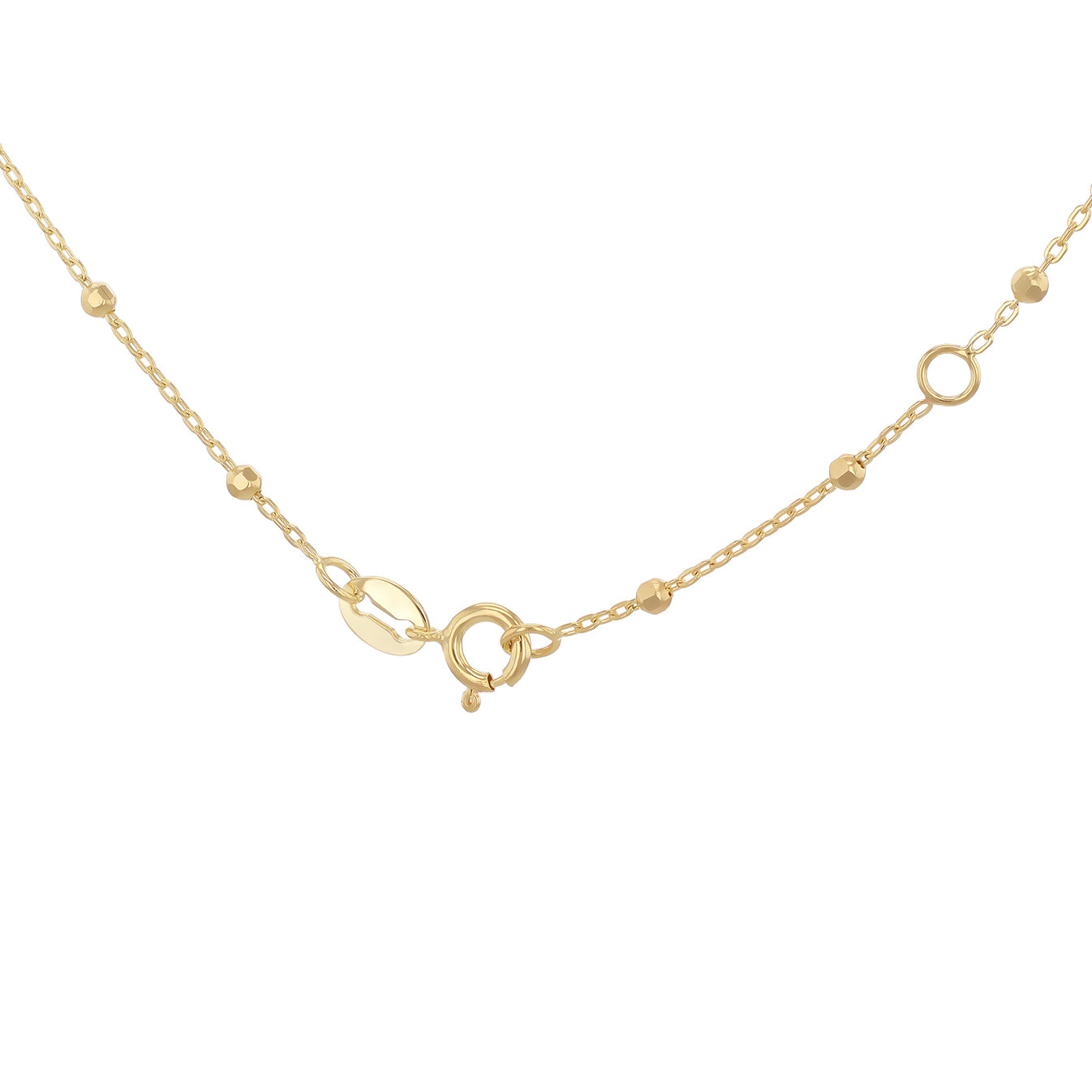 9ct Yellow Gold Rainbow Butterfly Adjustable Trace & Ball Chain Necklace