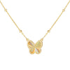 9ct Yellow Gold Rainbow Butterfly Adjustable Trace & Ball Chain Necklace