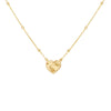 9ct Yellow Gold Disco Heart Adjustable Trace & Ball Chain Pendant Necklace