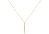 9ct Yellow Gold White Zirconia Graduated Bar Necklace