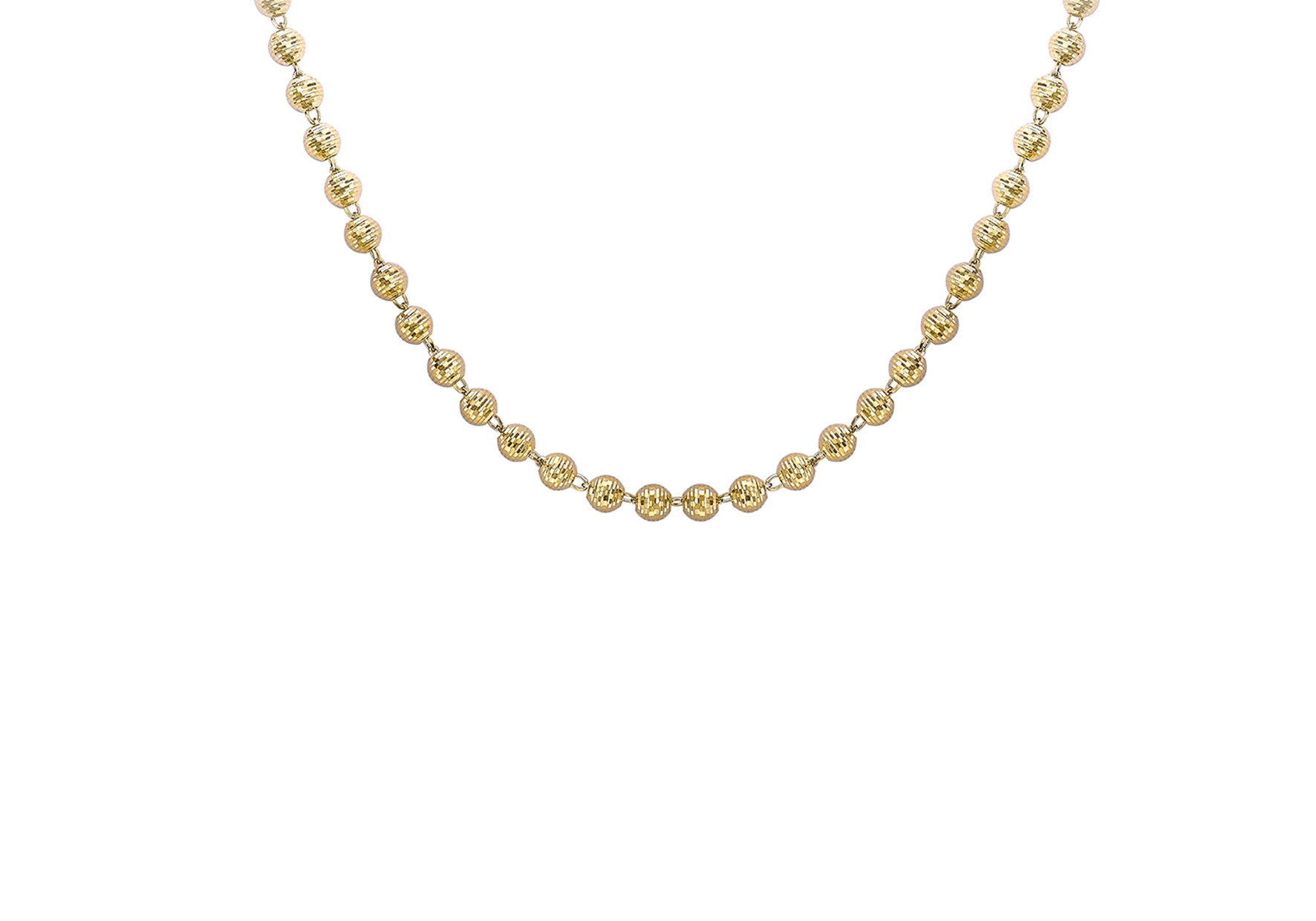 9ct Yellow Gold Diamond Cut Balls Necklace