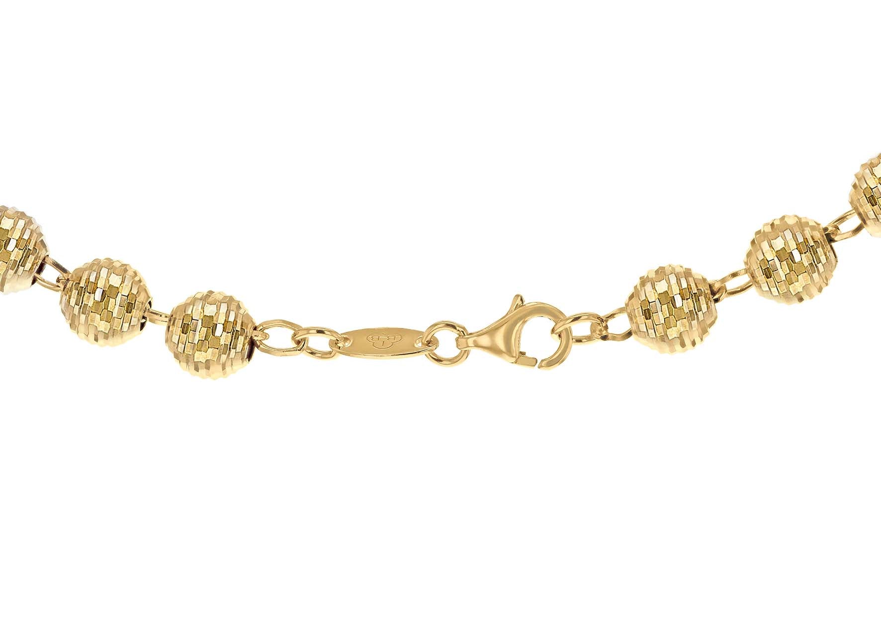 9ct Yellow Gold Diamond Cut Balls Necklace