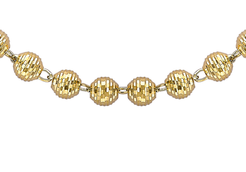 9ct Yellow Gold Diamond Cut Balls Necklace