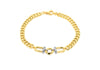 9ct Yellow Gold Stirrup White Zirconia Set Bracelet