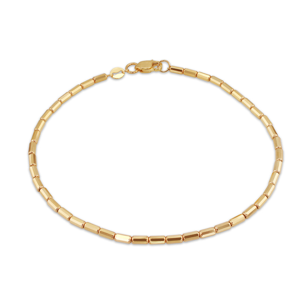 9ct Yellow Gold Mini Diamond Cut Bars Bracelet