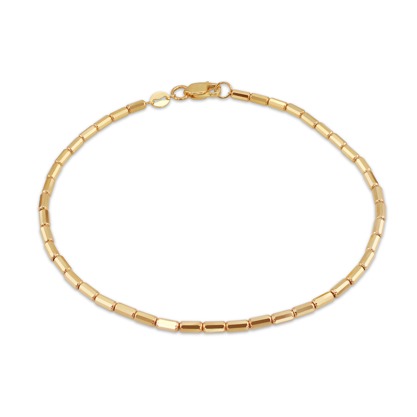 9ct Yellow Gold Mini Diamond Cut Bars Bracelet