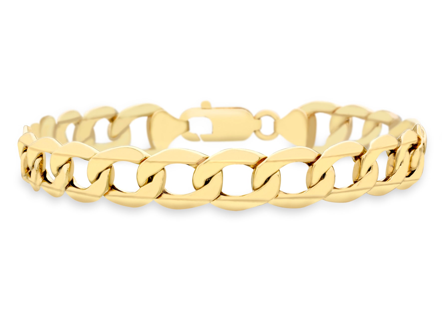 18ct Yellow Gold 150 Six-Sided Curb Chain Bracelet