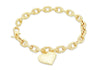 9ct Yellow Gold Heart Charm Grained Links Bracelet