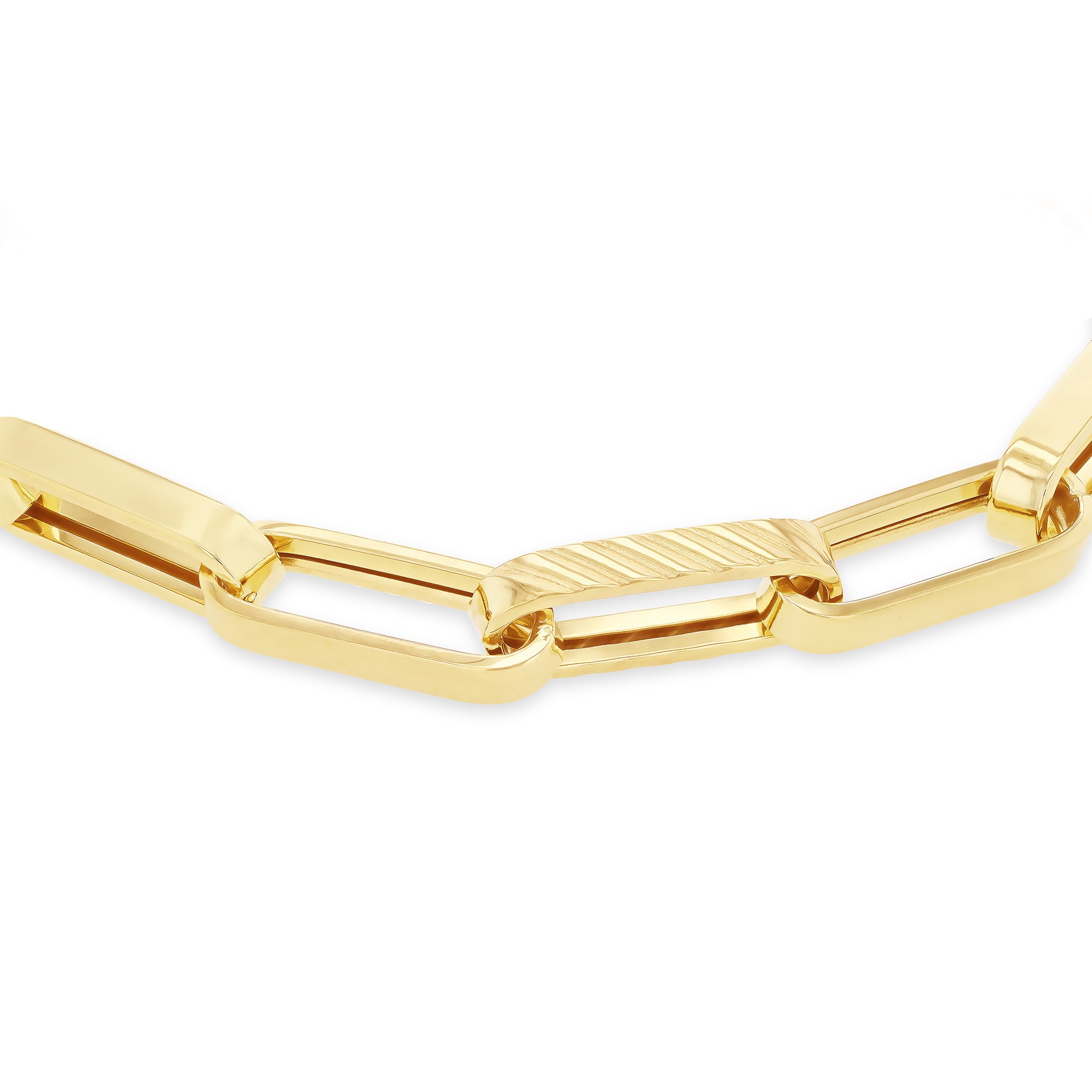 9ct Yellow Gold Diamond Cut Polished Paper Links Bracelet
