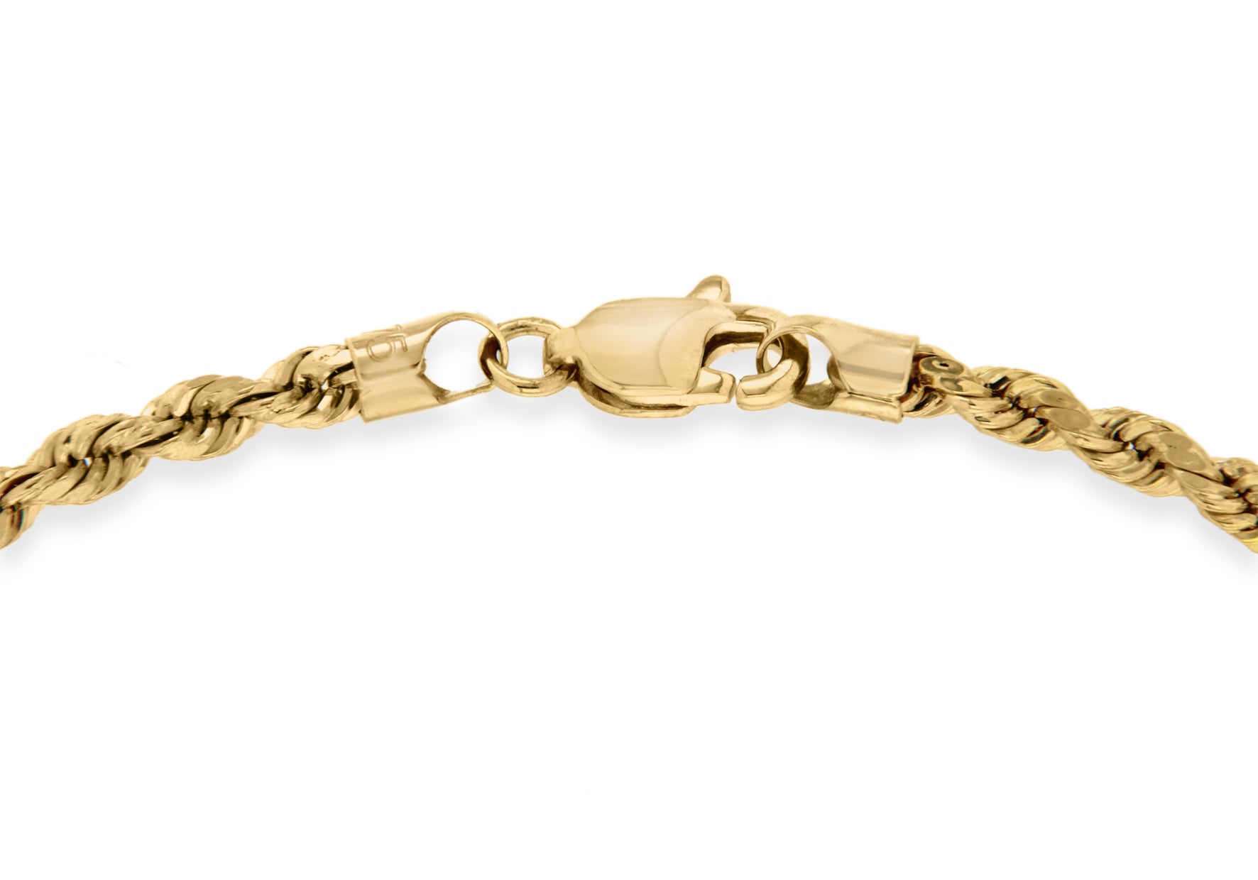 9ct Yellow Gold Diamond Cut Rope Bracelet