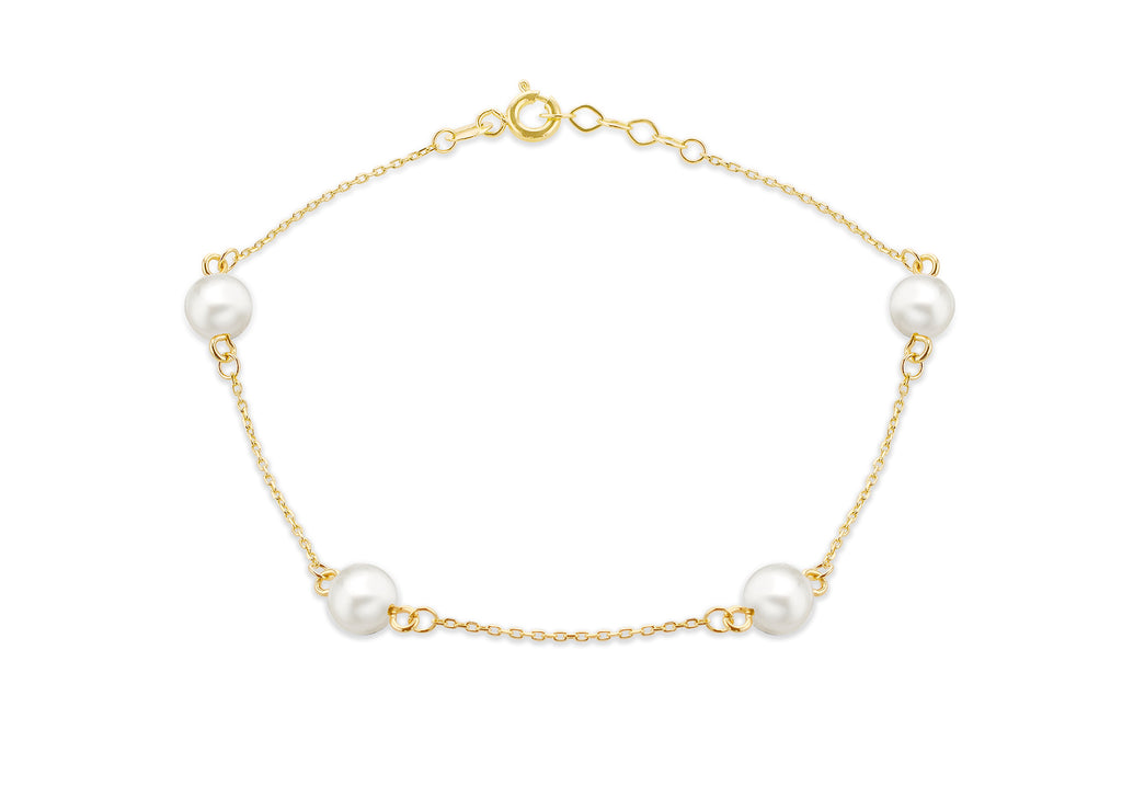 9ct Yellow Gold Pearl Orbit Bracelet