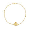 9ct Yellow Gold Rainbow Butterfly Adjustable Trace & Ball Bracelet