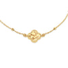 9ct Yellow Gold Starburst Clover Adjustable Trace & Ball Chain Bracelet