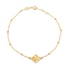 9ct Yellow Gold Starburst Clover Adjustable Trace & Ball Chain Bracelet