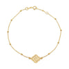 9ct Yellow Gold Starburst Clover Adjustable Trace & Ball Chain Bracelet