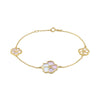 9ct Yellow Gold Mother of Pearl Blossom Chain Bracelet