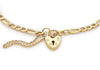 9ct Yellow Gold Figaro Padlock and Safety Chain Bracelet