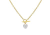 9ct Yellow Gold Oval Heart T-Bar Chain Necklace