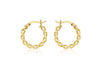 9ct Yellow Gold Diamond-Cut Twisted Braided Hoop Earrings