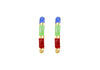 9ct Yellow Gold Blue, Green & Red Glaze Twist Hoop Earrings