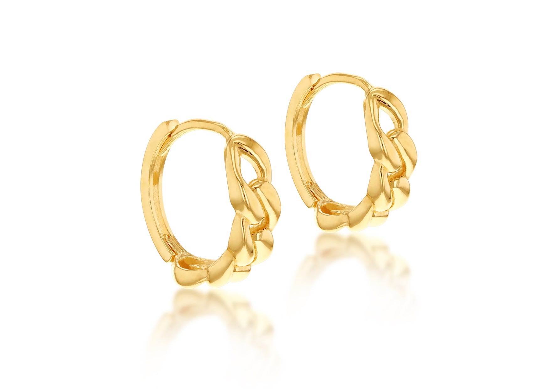 9ct Yellow Gold Knotted Curb Earrings