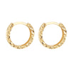 9ct Yellow Gold Textured Wave Hoop Earrings