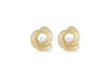 9ct Yellow Gold Freshwater Pearl Flower Stud Earrings