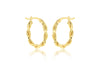 9ct Yellow Gold Oval Twist Hoop Earrings