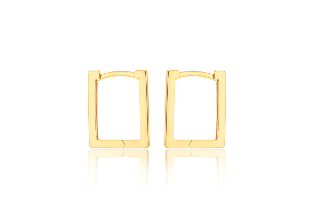 9ct Yellow Gold Square Hoop Earrings