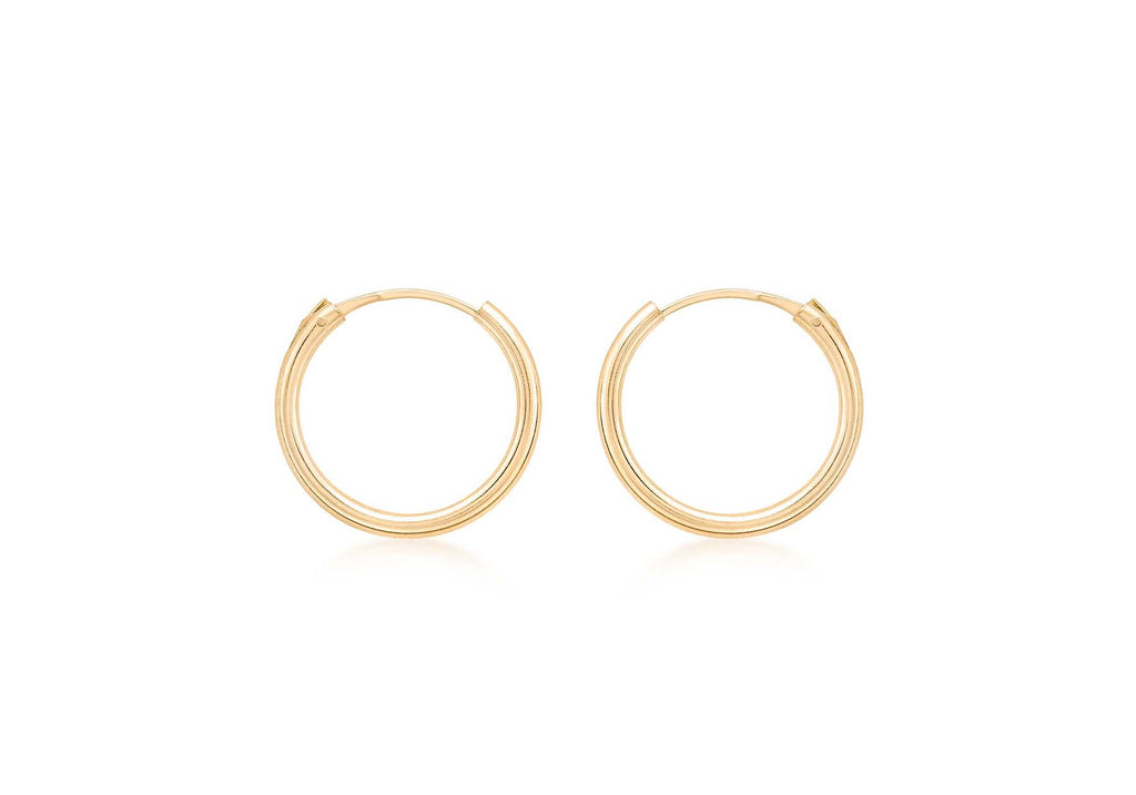 9ct Yellow Gold Small Sleeper Hoop Earrings