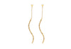 9ct Yellow Gold Diamond Cut Wave Chain Drop Earrings