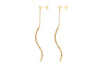 9ct Yellow Gold Diamond Cut Wave Chain Drop Earrings