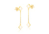 9ct Yellow Gold Mother of Pearl Petal Drop Stud Earrings