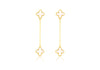 9ct Yellow Gold Mother of Pearl Petal Drop Stud Earrings