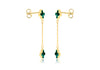 9ct Yellow Gold Malachite Petal Drop Stud Earrings