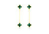 9ct Yellow Gold Malachite Petal Drop Stud Earrings